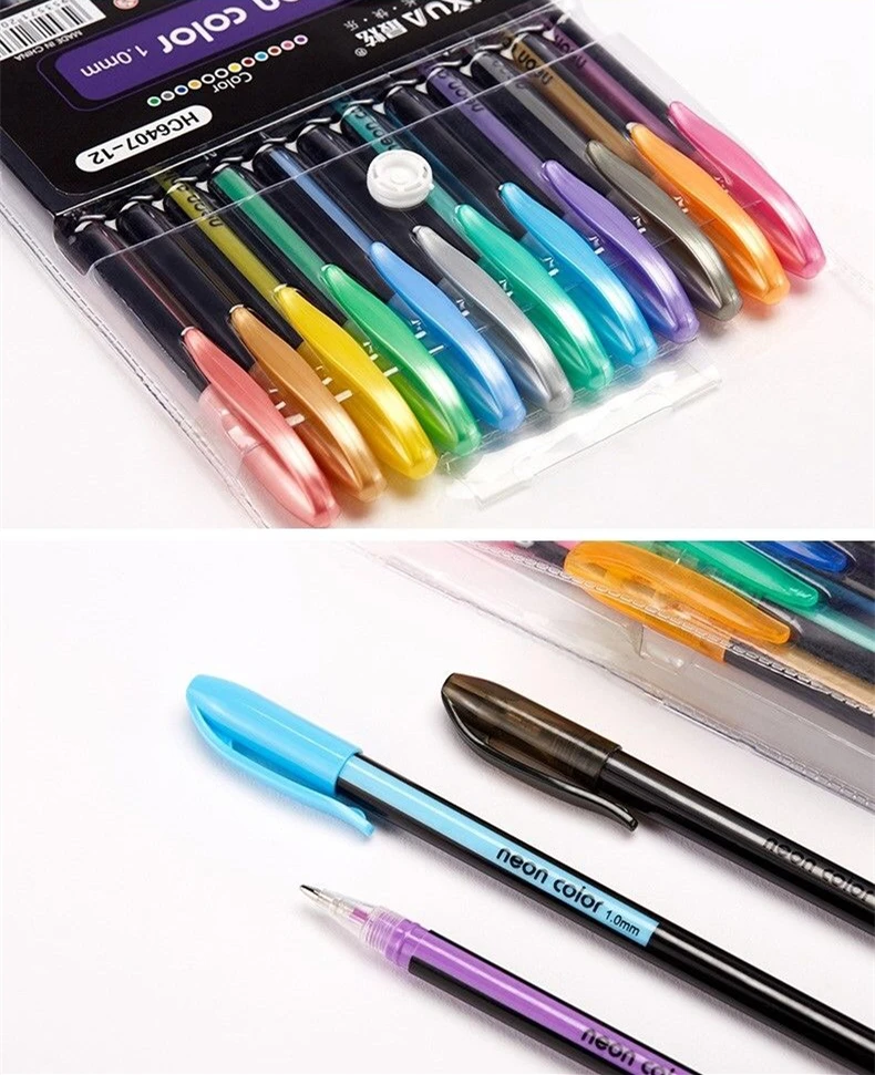 GENKKY продвижение ручка 48 Цвета набор гелевых ручек гелевая ручка с блестками, способный преодолевать Броды для взрослых раскраски журналов для рисования Рисование маркер для рисования