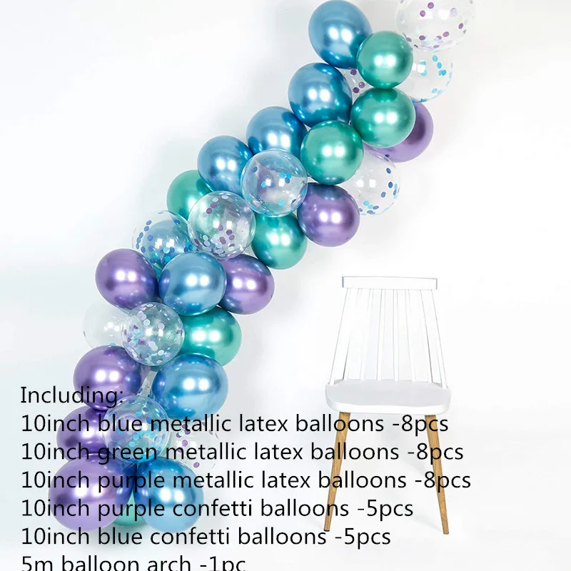 Русалка Вечерние поставки металлические шары арочный комплект 35 шт. более плотный воздушный шар на день рождения девичник детский душ хром Globos