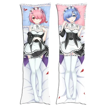 

Anime Pillowcase Life In A Different World From Zero Rem Ram Dakimakura Cute Body Pillowcase Cartoon Hug Pillow Cover Case