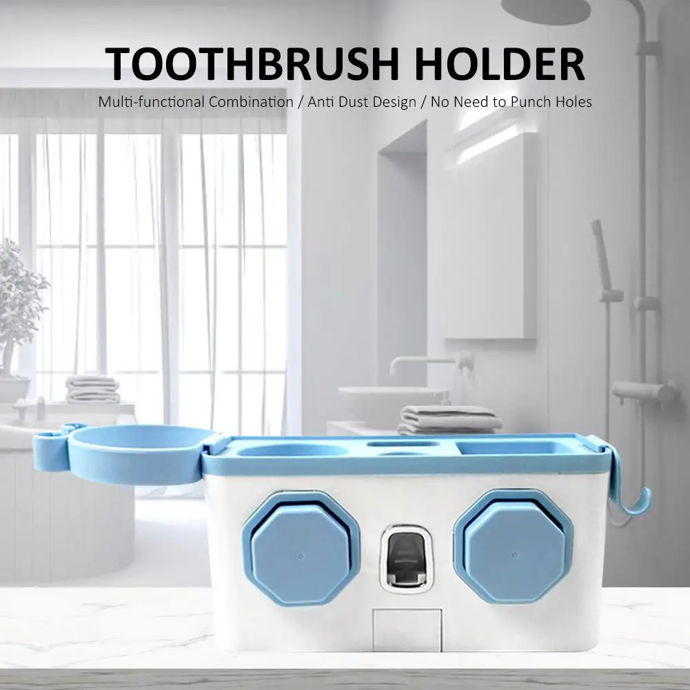 

Toothpaste Dispenser Squeezer Wall Mount Anti-dust Toothbrush Holder Space-Saving Cup Toothbrush Toothpaste Squeezer Kit