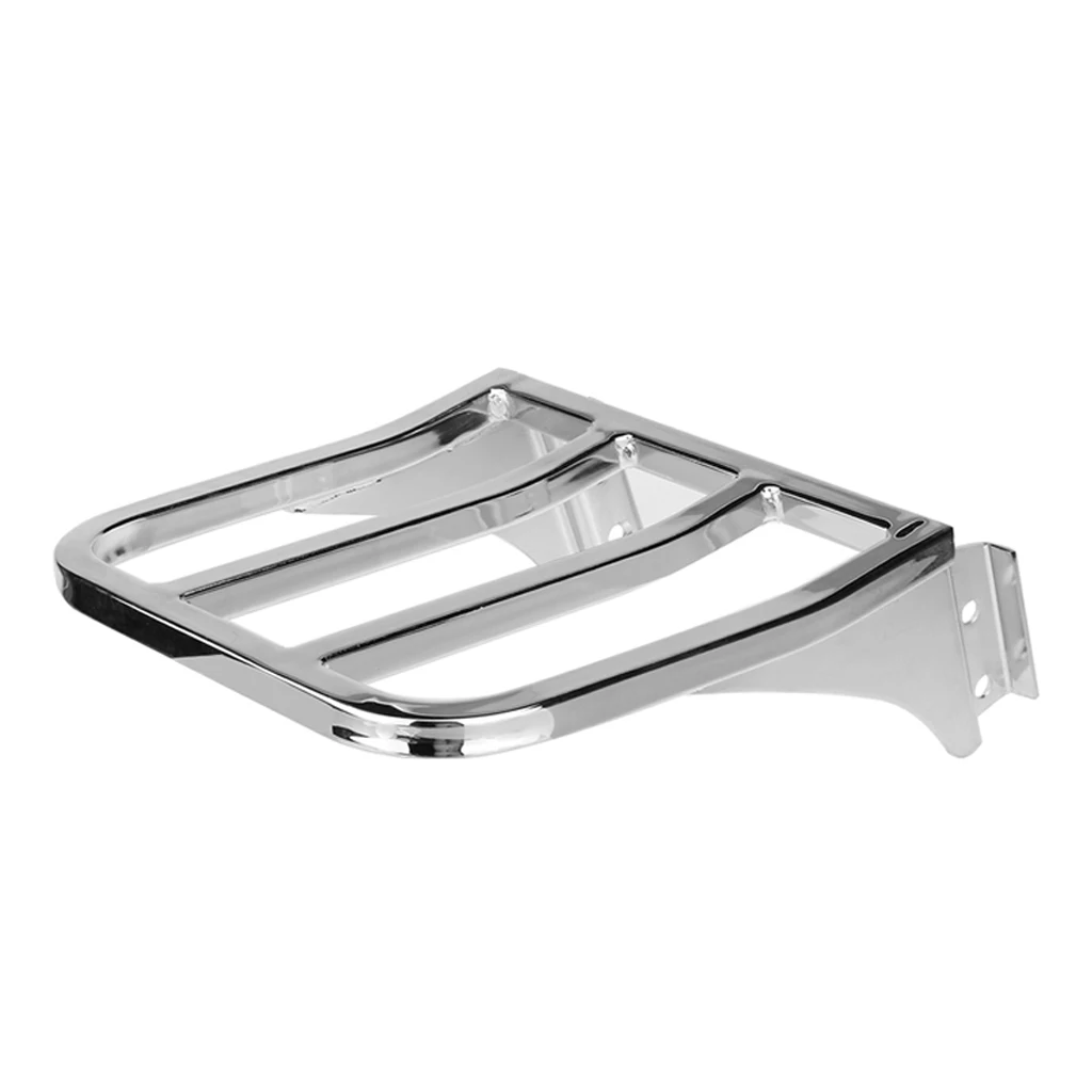 Chrome Motorcycle Trunk Tail Box Luggage Case top rack For Harley