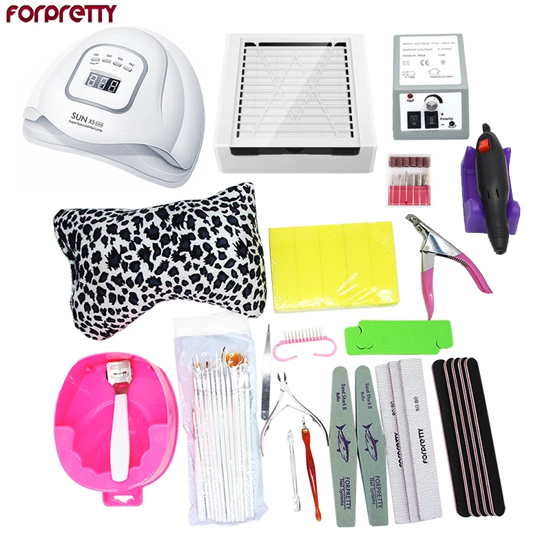 

Manicure Set Acrylic Nail Kit Manucure Gel UV Complet Elektrikli Manikur Seti With Led Lamp polish Drill Tools Accessories Unha