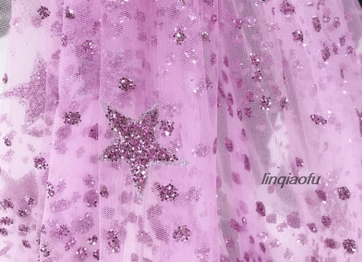 Блестящая розовая оранжевая розовая ткань с золотистыми блестками, свадебное платье, одежда, сетчатая ткань