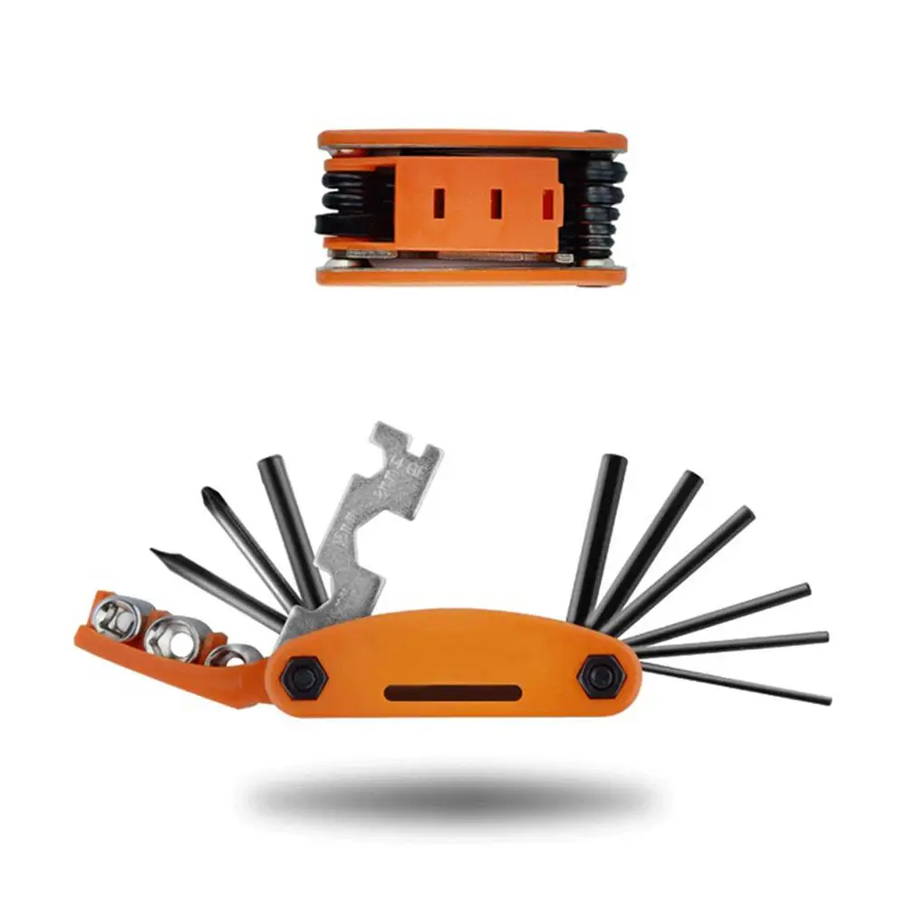 15-in-1 Bike Bicycle Repair Tool Kit Hex Wrench Nut Key Screwdriver Socket Extension Rod Foldable Multifunction Tools | Спорт и