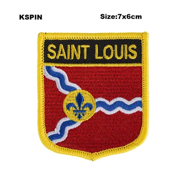 

Saint Louis Shield Shape Flag patches embroidered flag patches