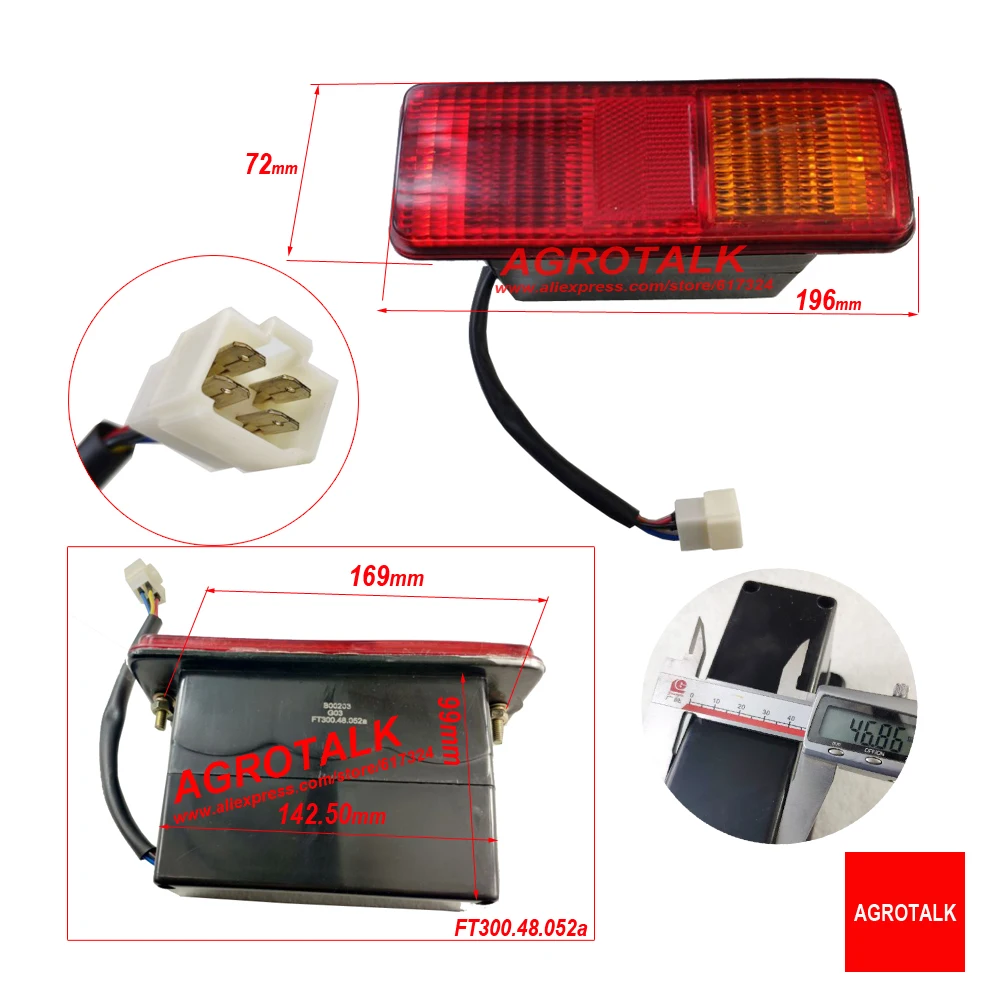 1pcs Tractor Rear Stop Light//Lamp for Massey Ferguson 200 Series
