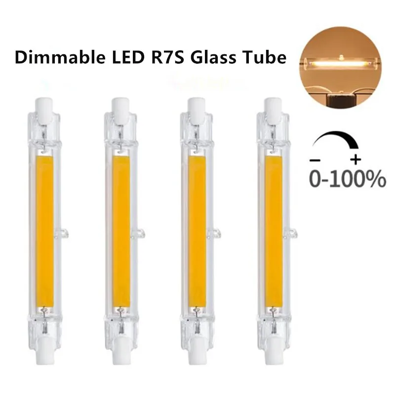 R7S Dimmable COB LED Lamp Bulb Glass Tube for Replace Halogen Light Spot Light 78mm 118mm AC110V 230V 6W 10W Energy Saving andoer e27 40w energy saving led bulb