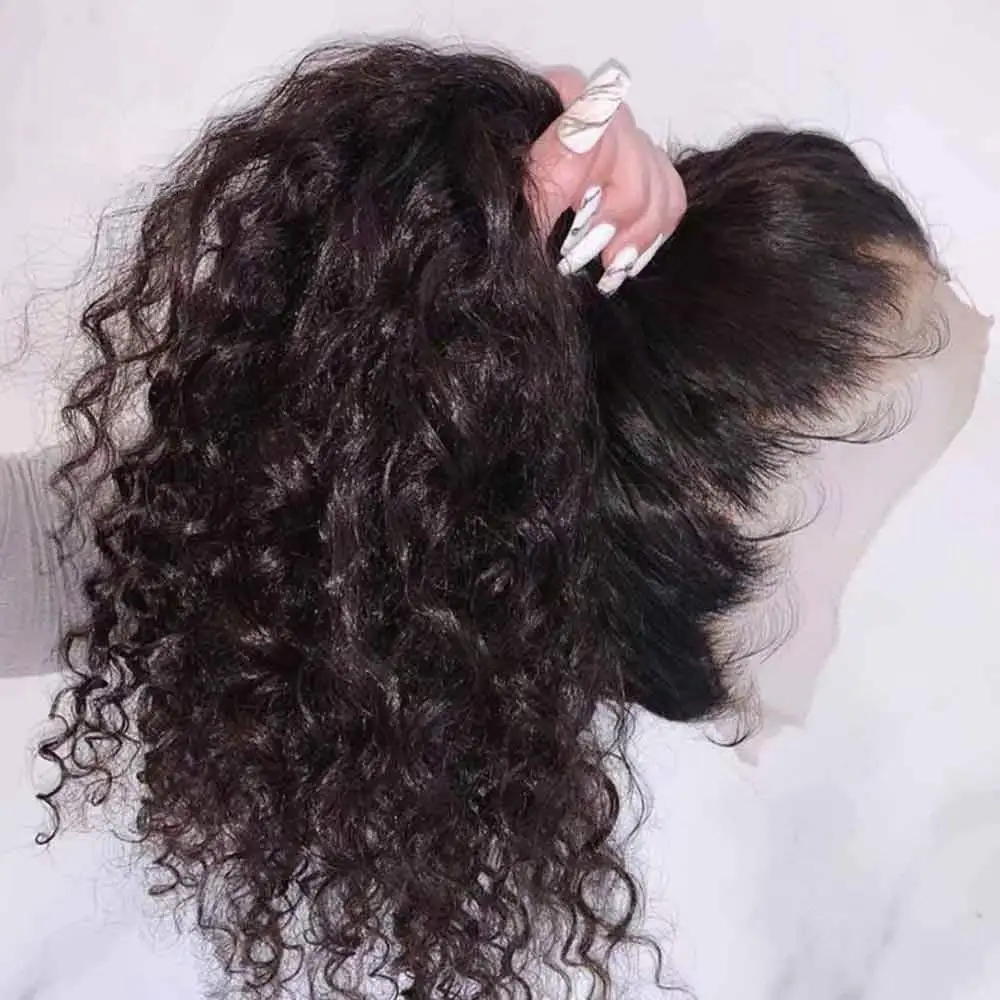 Peluca Frontal de encaje Hd 13x6, peluca con malla Frontal Hd, cabello humano prearrancado, 220% de onda de agua, transparente, cierre de encaje, pelucas de cabello humano