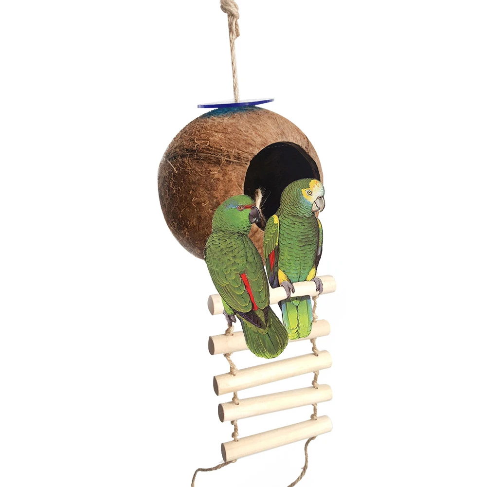 Кокосовая Скорлупа Попугай Птицы гнездо фиксированная качели кровать пещера игрушка дом товары для животных