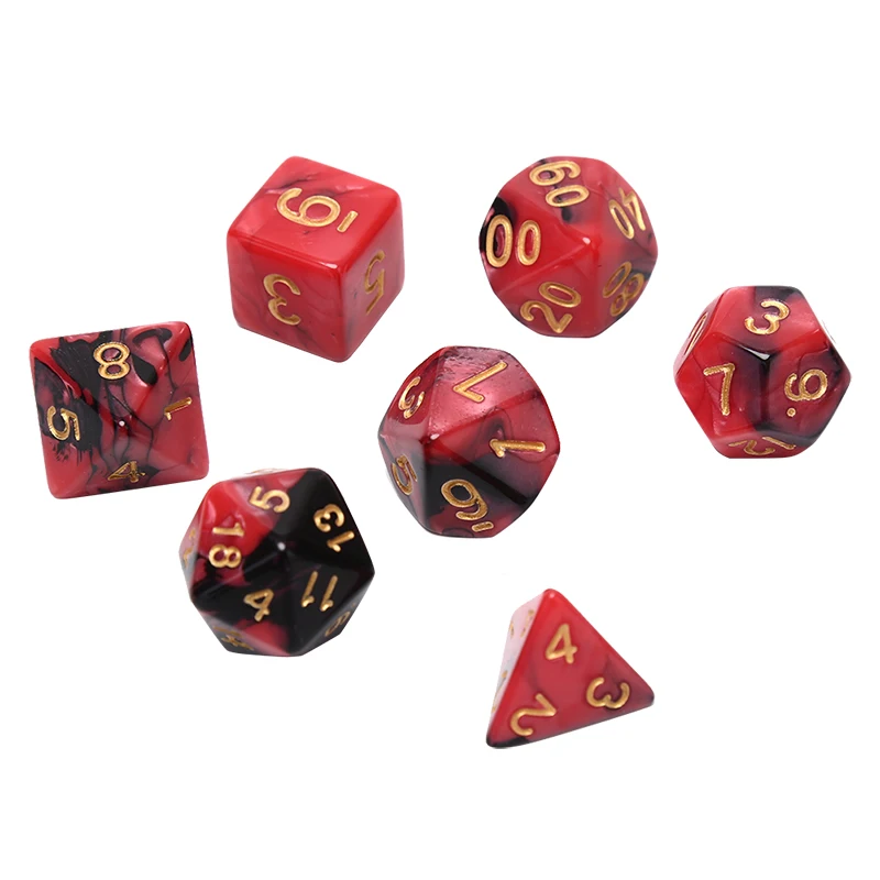 Многогранные игральные кости DND двухцветные кости с мешочком для подземелий и драконов DND RPG MTG Games D4 D6 D8 D10 D% D12 D20
