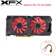 Видеокарта XFX AMD GPU Radeon RX 570 4 ГБ DDR5 PC RX570 4 Гб PCI-E X16 игровая видеокарта PC Gamer дисплей карты используемые карты