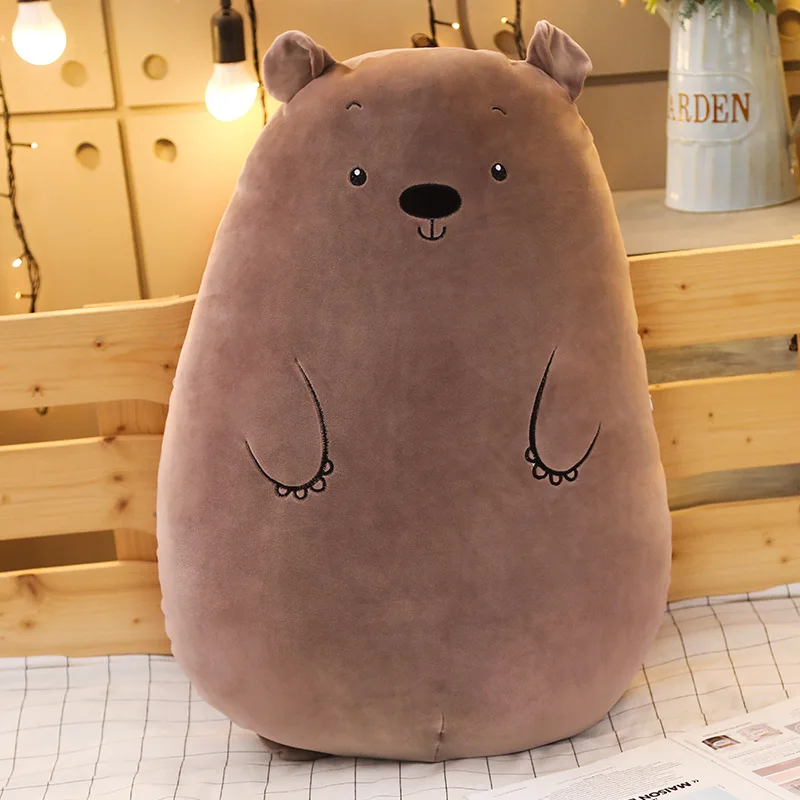 50-90 см Kawaii плюшевая динозавр Бегемот овечка кошка игрушки мягкая подушка с изображением животных мультфильм Медведь подушка ребенок спящий ворс милая кукла - Цвет: bear