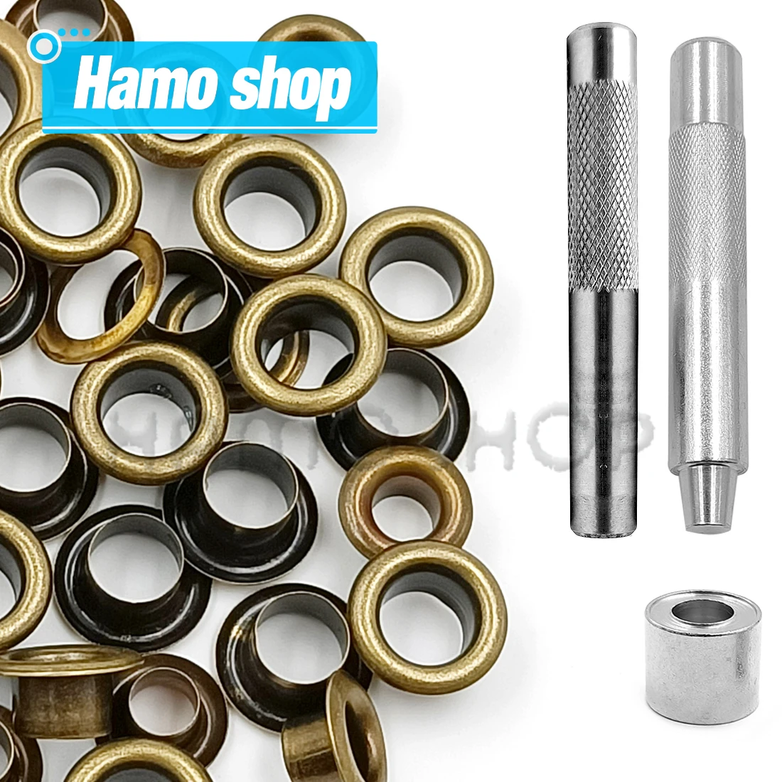 Eyelet Grommet Kit 100set with Punch Die Tool for Leathercraft