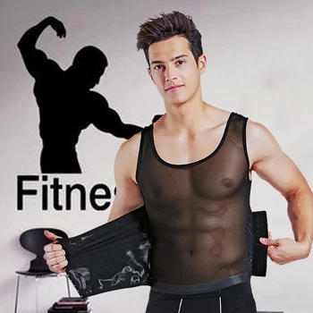 

corset shirt tummy stomach control girdle vest hook tshirt slim shapewear weightloss body shaper waist trainer mens bodysuit