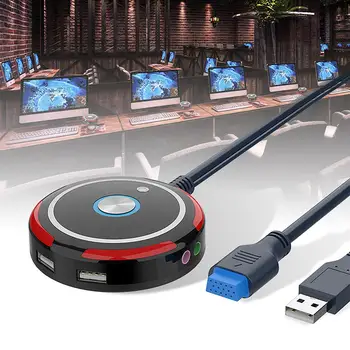

2 Audio Interfaces Double USB Ports Desktop PC Computer Case Power Button Switch