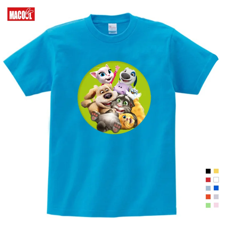 Kids T-shirt Детские Белые толстовки с капюшоном; толстовки для мальчиков с изображением кота Тома и его друзей - Цвет: Kids T-shirt