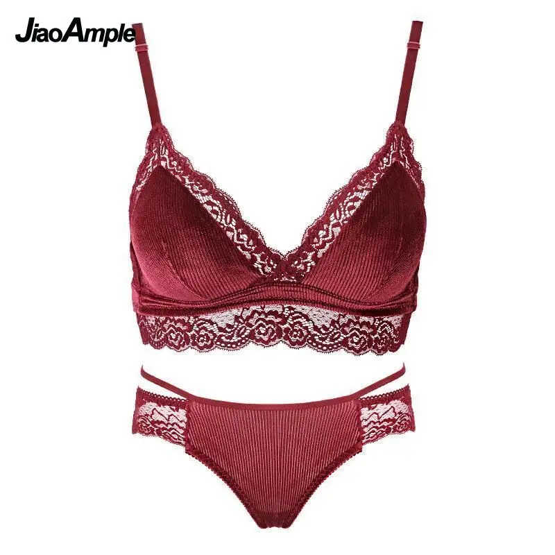 Conjunto de ropa interior Sexy de terciopelo de encaje francés - Main Image