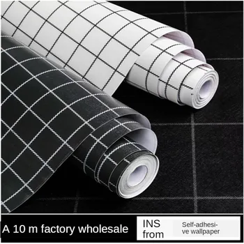 

lattice Grain Removable Wallpaper PVC SelfAdhesive Wall Sticker Refurbishment Contact Paper for Door Desktop Cabinet Living Room