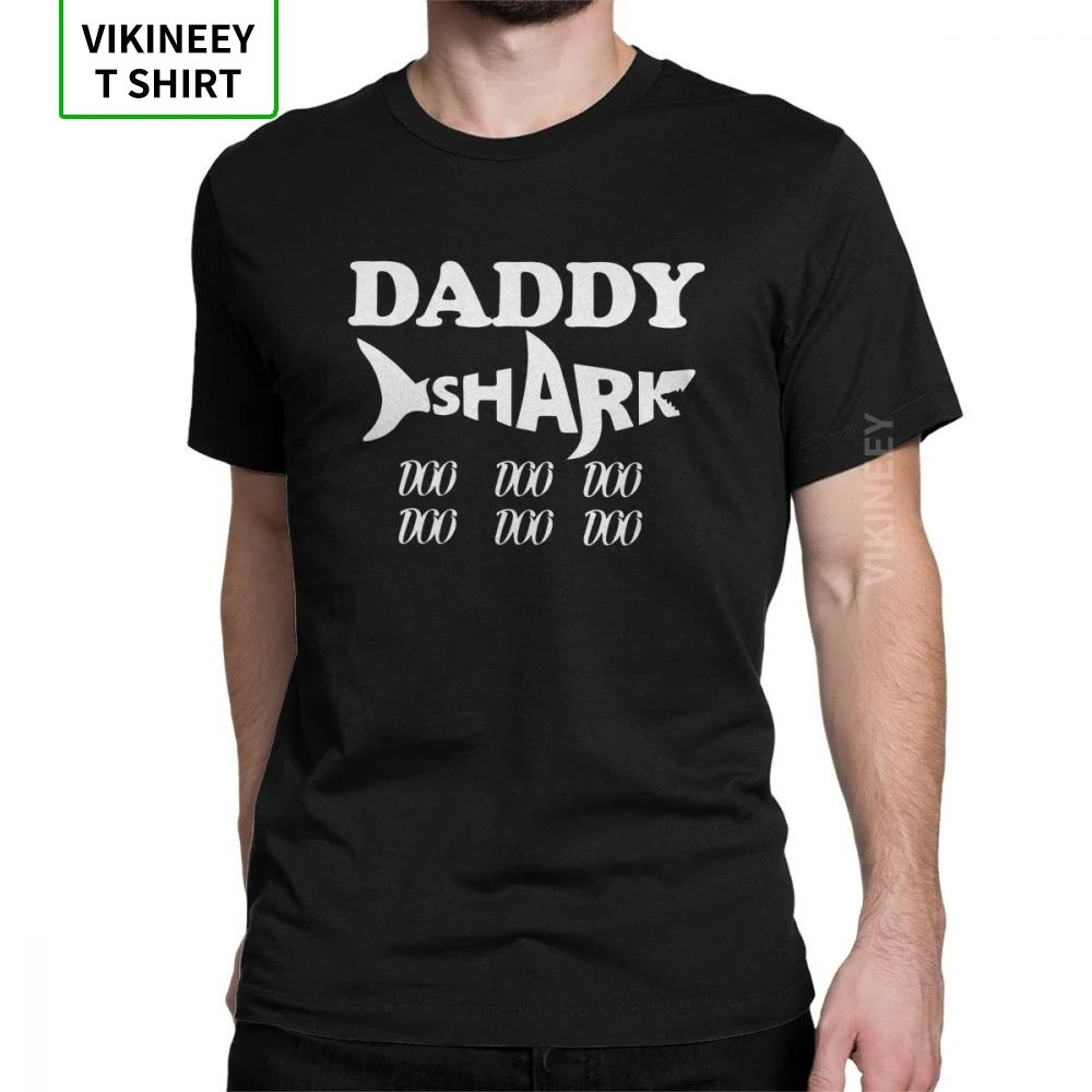 

Daddy Shark Doo Doo Men T Shirts Father Dad Gift Funny T-Shirt Cotton Short Sleeve Tees Crew Neck 3XL 6X Tops Plus Size