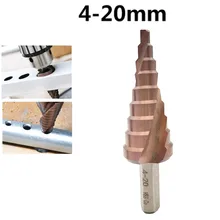 

1PC 4-20mm Step Drill HSS M35 Cobalt Spiral Step Cone Drill Bit Hole Cutter Triangle Shank For Deburring Chamfering Cutting