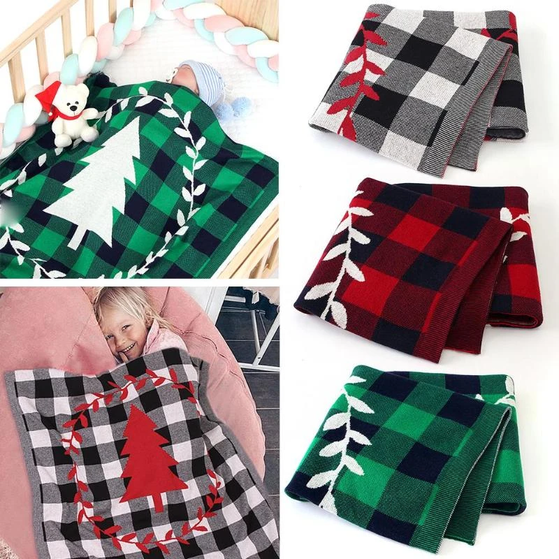 Plaid Pour Lit De Bebe Arbre De Noel Couverture Tricotee Pour Nouveau Nes Emmaillotement Aliexpress