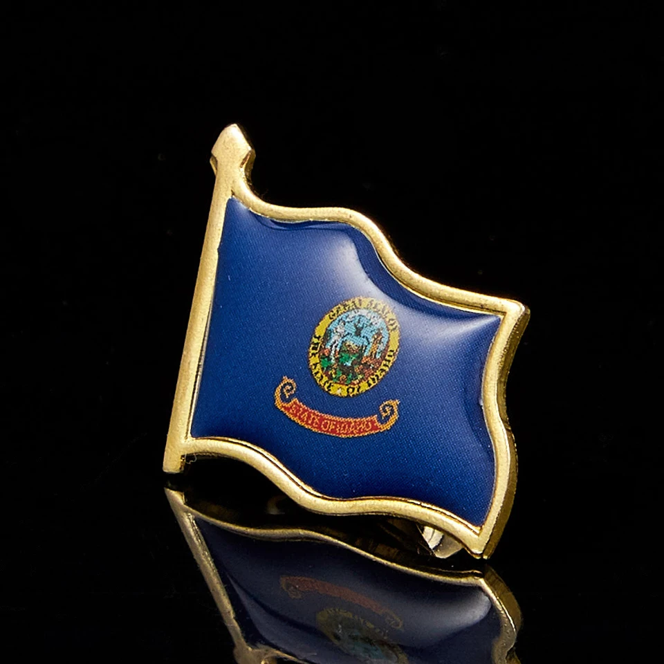 USA State of Idaho Patriotism Flag Lapel Badge Gold Waving Flag Badge Jewelry Pin Brooch Wear On Suits & Travel Bags USA State of Idaho Patriotism Flag Lapel Badge Gold Waving Flag Badge Jewelry Pin Brooch Wear On Suits & Travel Bags