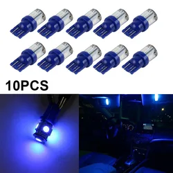Lumière de tableau de bord de voiture bleu 12V, lumière de carte, lampe de plaque d'immatriculation, lumières intérieures de voiture, T10 W5W, 10 pièces 