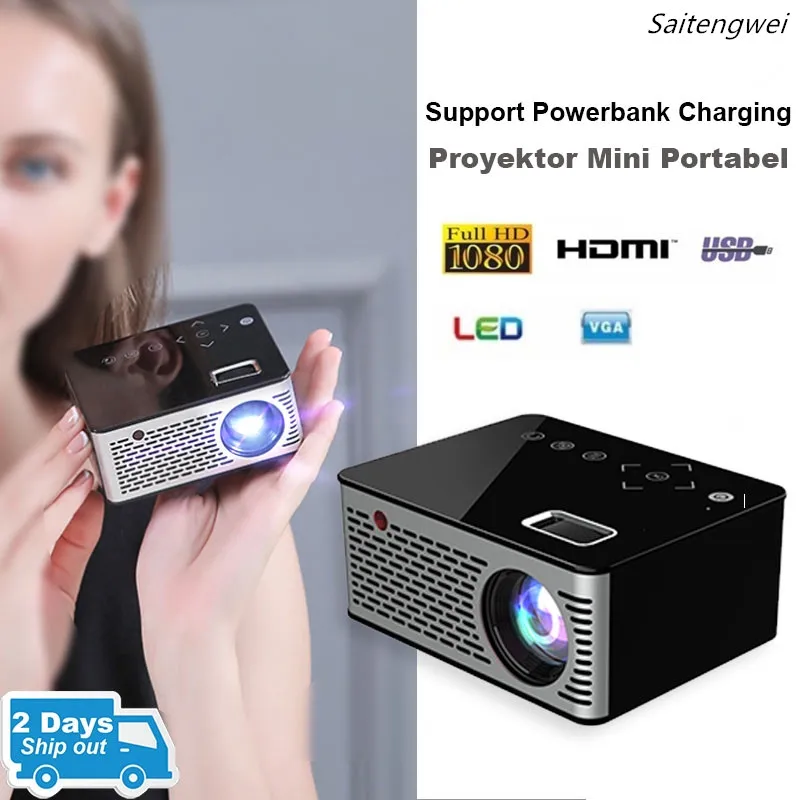 

Mini Micro LED Cinema Portable Video HD USB HDMI Projector for Home Theater Short Focus Design Transmission Screen