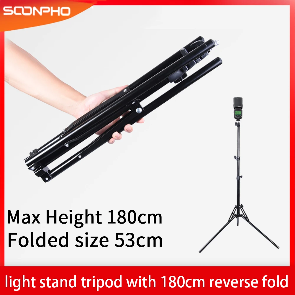  180cm Reverse Fold 4 Section Light Stand Tripod for Photo Studio Flash Softbox LED Video Light Umbr