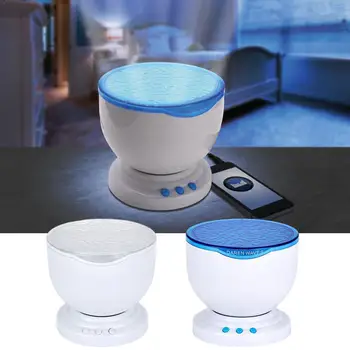 

12 LED Ocean Wave Night Light with Built-in Mini Music Decoration Home Light Player Gift Projector Night Rotating Q7Y8