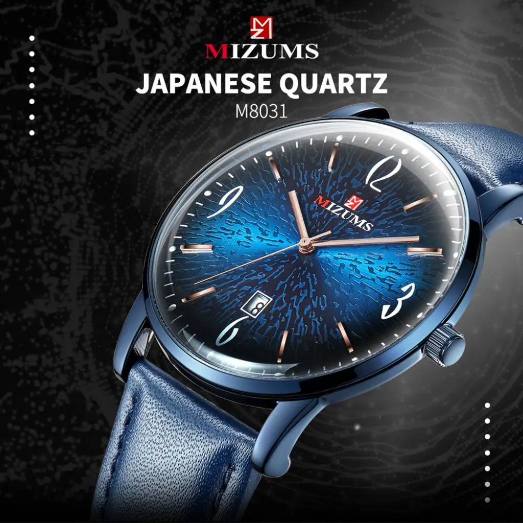 Minimalist Men's PU Leather Band Quartz Watch Waterproof Calendar Window Fashion Quartz Wristwatches 