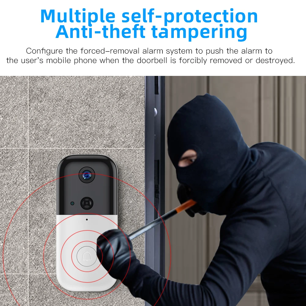 SDETER Беспроводной Wi-Fi видео-дверной звонок Домофон домашней безопасности двери Камера 2 двухстороннее аудио PIR Ночное видение Перезаряжаемые Батарея приведенный в действие