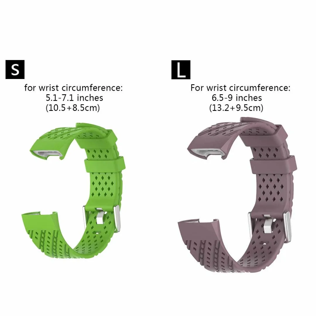 For Fitbit Charge 3 Silicone Watch Strap Sport Bracelet Trendy Twill Multi Hole Soft Silicone Wristband Strap Watch Accessories
