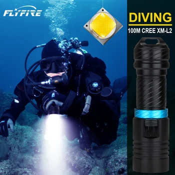 

Diving flashlight torch 100M cree led xm l2 rechargeable 18650 26650 Underwater lamp flash light hunting waterproof strong