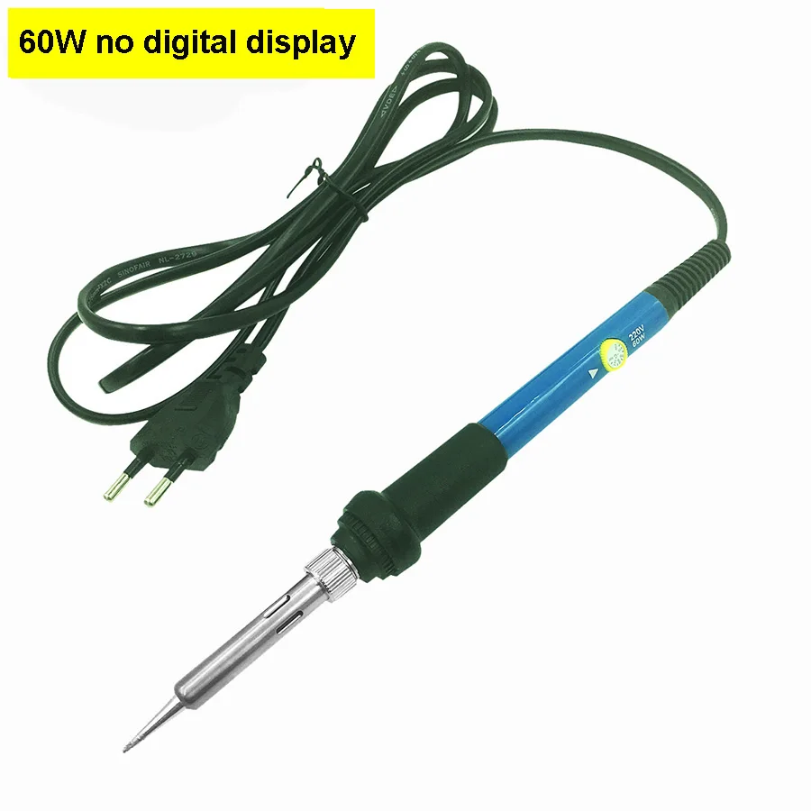 60W 휴대용 전기 납땜 인두 용접 다리미 온도 조절 가능 220V 110V 용접 재 작업 스테이션 납땜 팁