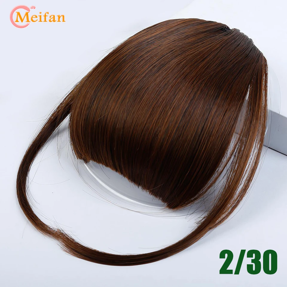 MEIFAN, воздушные челки, заколка для волос, накладная бахрома, натуральные накладные волосы для женщин, термостойкие синтетические челки - Цвет: B70-2-30