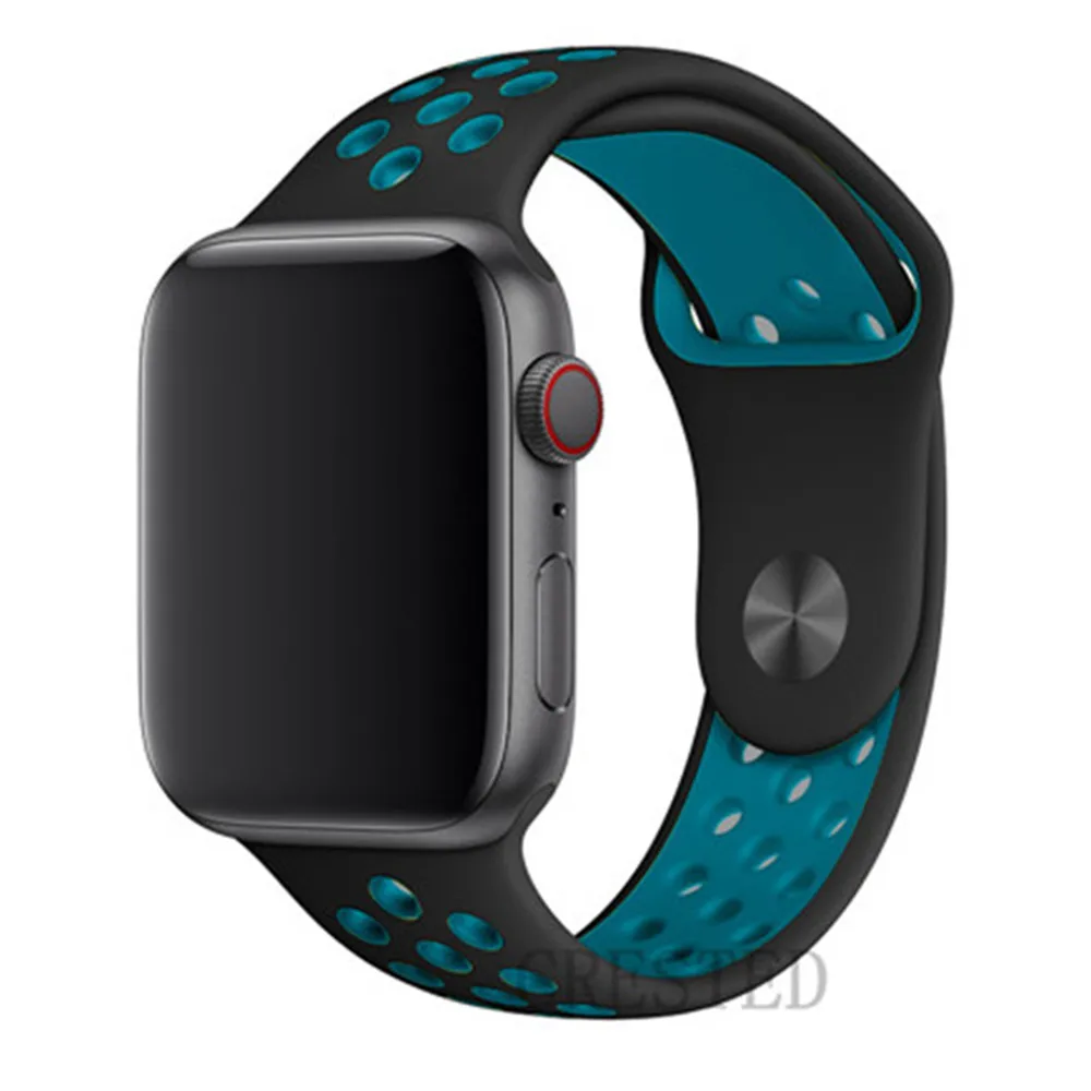 Black lake green hil Спортивный ремешок для apple watch band 44 мм/40 мм apple watch 5 4 3 band iwatch band 5 42 мм/38 мм correa браслет ремень аксессуары для часов - Цвет ремешка: Black lake green hil