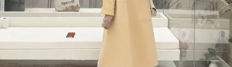 Korean Wool Coat New Autumn and Winter Women Loose Double-sided Wool Coat Mid-long Fashion Woolen Jacket NS1507