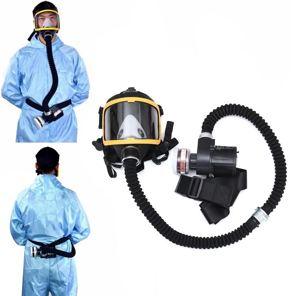 

Electric Supplied Air Fed Full Face Gas Mask Constant Flow Respirator System Device VDX99