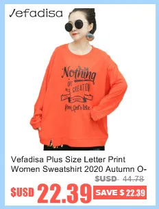 Vefadisa Plus Size Letter Print Women T-shirt 2020 Autumn Hooded Long Sleeve T-shirt Casual Pullover Women T-shirt QYF3716