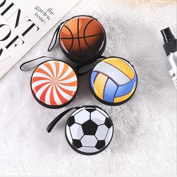 

1Pcs Wallet Unisex Canvas Tinplate Football Basketball Pattern Coin Purse Keys Case Children's Toys Mini Wallet Zip Coin Bag