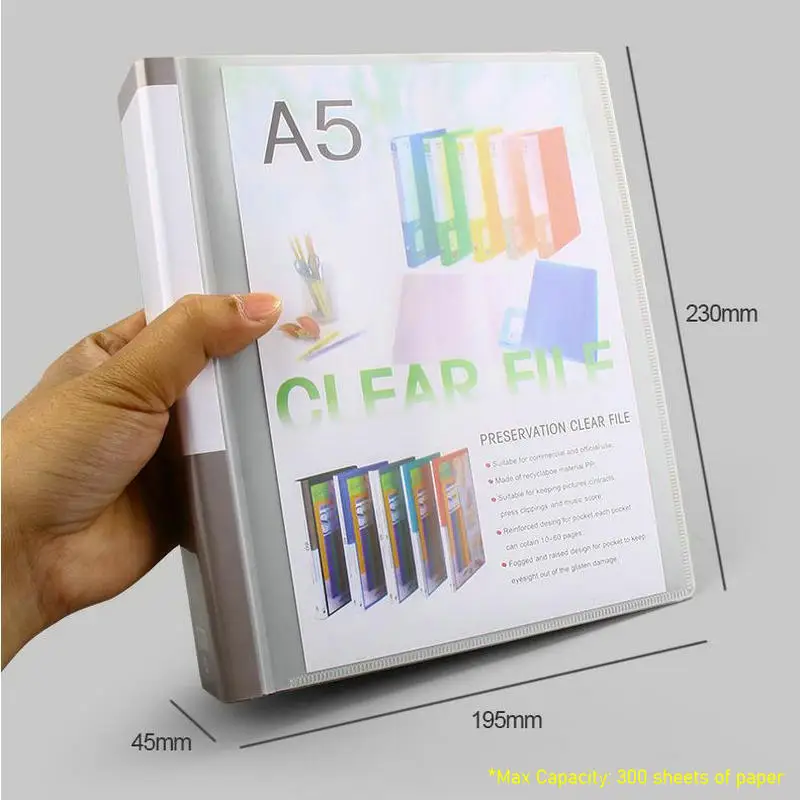 Colorful A5 Binder Folder pp folder plastic file bag ring binder pockets money budget binder For Document Organizer Transparent PVC Bag Sheet Protector A5 File Cover
