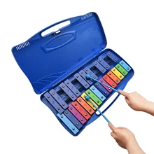 25 notatki Glockenspiel ksylofon ręcznie Knock ksylofon perkusyjny rytm muzyczny Instrument edukacyjny zabawka z przypadku 2 młotki tanie tanio CN (pochodzenie)