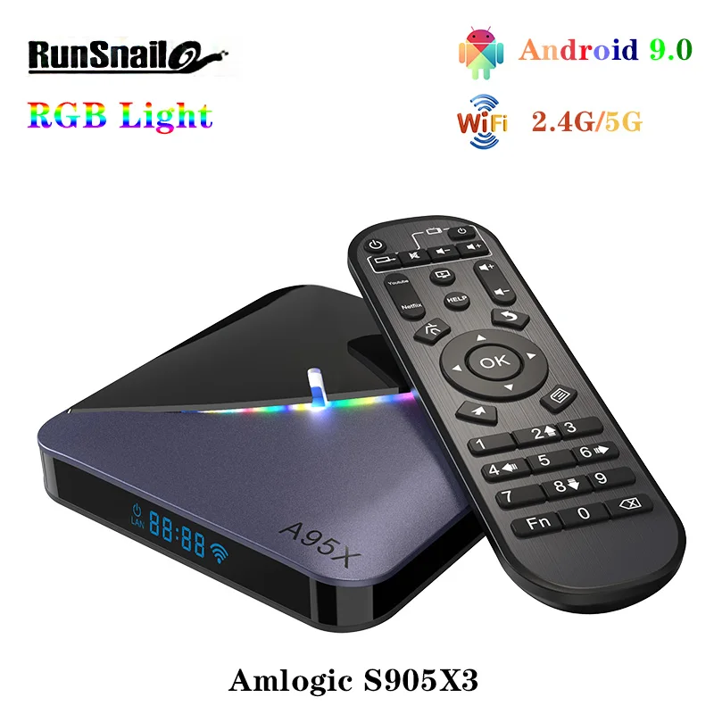 A95X F3 RGB светильник Amlogic S905X3 Android9.0 Plex медиаплеер BT 4GB64GB 2GB16GB Wifi 4K Netflix Youtube a95x f3 |