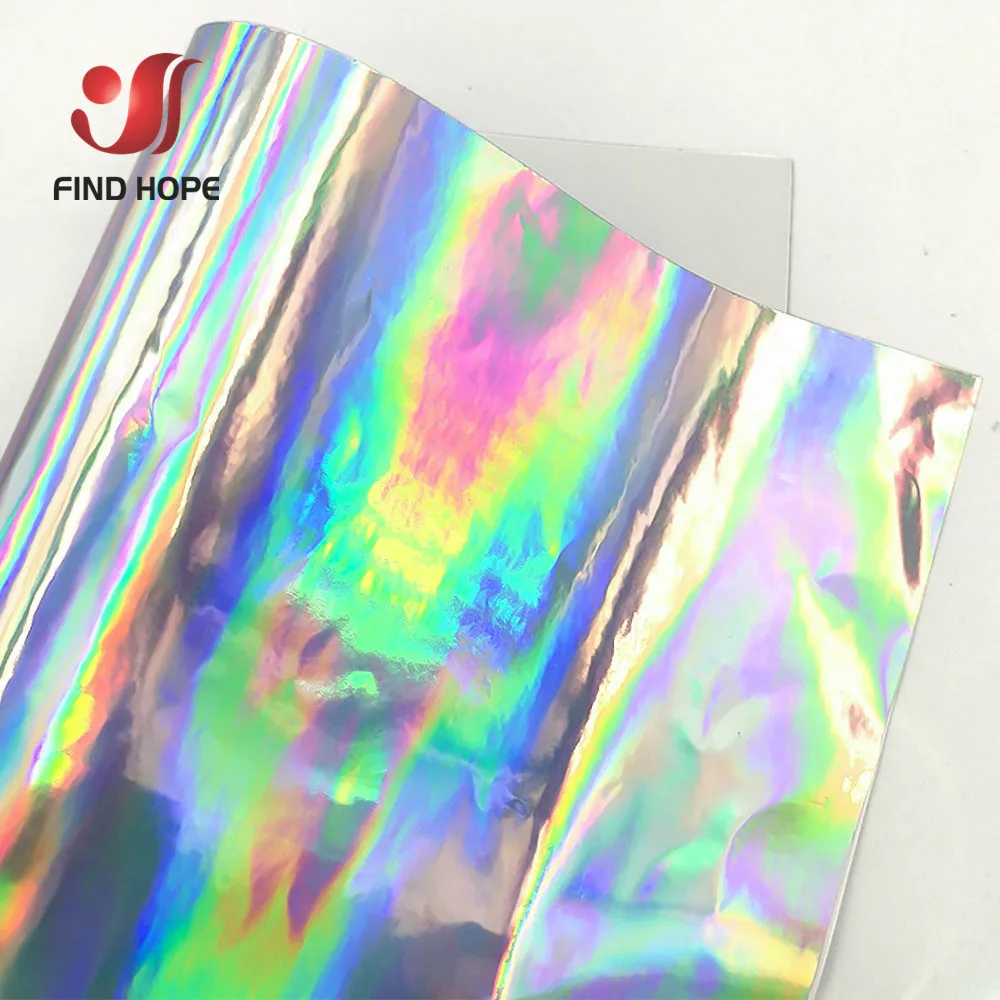 Holographic Self Adhesive Permanent Vinyl Iridescent Silver Film Craft Peel and Stick Cutting Vinyl Cup/Wall/Glass Logo Letters