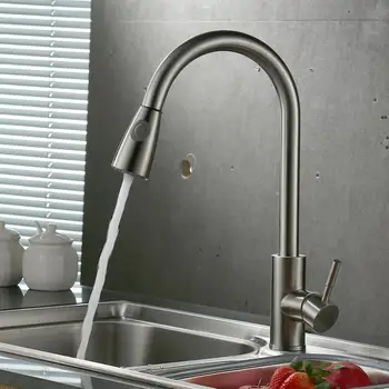 

Pull-Out Type Stainless Steel Water Faucet Hot and Cold Water Tap For Home Kitchen Bathrrom Use