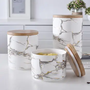

Marble in Grana Ceramic Ceramic Vessel Ceramic Storage From Kitchen Seal Pot Cereals Coffee Tea Storage Tank Conduct Home Decor