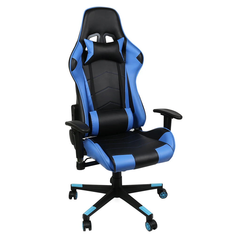  Ergonomic Computer Gaming Chair Racing High Back PVC Leather Adjustable Angle 360 Degree Swivel TB