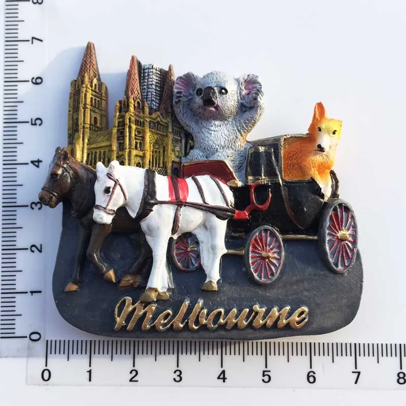 Calamita Da Frigorifero Melbourne Australia - Mappa 3D In Poliresina - Souvenir Di Viaggio - Dimensioni 7x5 Cm