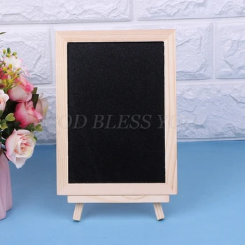 

Wood Tabletop Chalkboard Double Sided Blackboard Message Board Children Kids Toy Drop Shipping